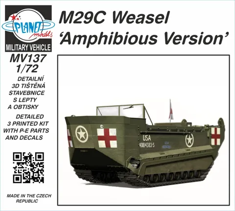 Resinová stavebnice CMK MV137 M29C Weasel obojživelná verze v měřítku 1/72