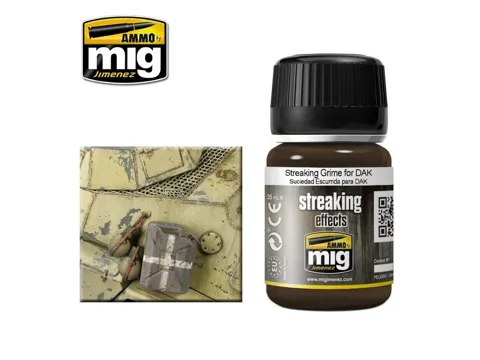 Lahvička enamelového efektu AMMO Mig A.MIG-1201 Streaking Grime for D.A.K. 35 ml