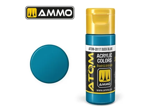 Lahvička akrylové barvy AMMO Mig ATOM COLOR 20117 kachní modrá Duck Blue 20 ml