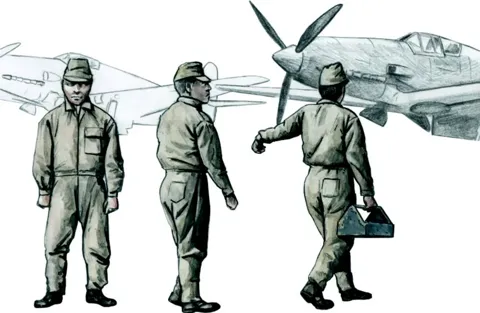 Resinové figurky CMK F72290 mechanici japonského armádního letectva v měřítku 1/72, 3 kusy