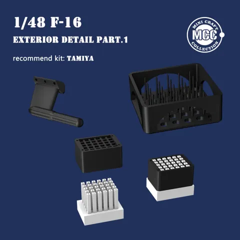 Detailní set exteriéru Minicraft Collection 48009 pro F-16 v měřítku 1/48 pro Tamiya