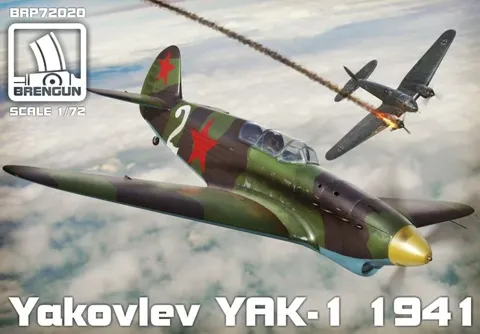 Krabice stavebnice Brengun BRP72020 Jak-1 (mod. 1941) v měřítku 1/72