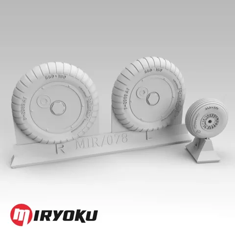 3D tištěná kola Miryoku MIR-078 Bf 109 G se šroubovaným diskem 1/32 s maskami