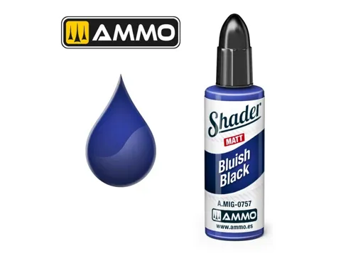 Lahvička AMMO Mig A.MIG-0757 MATT SHADER modročerná Bluish Black 10 ml
