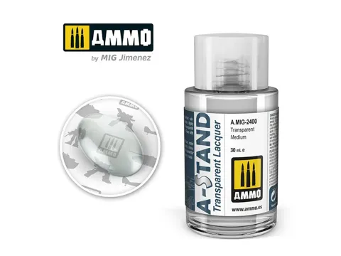 Lahvička pomocného média AMMO Mig A-STAND Transparent Medium A.MIG-2400