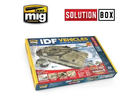 Balení AMMO Mig A.MIG-7701 Solution Box – vozidla IDF, set barev a efektů pro patinování