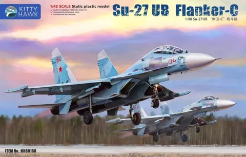 Krabice stavebnice Kitty Hawk KH80168 Su-27UB Flanker-C v měřítku 1/48