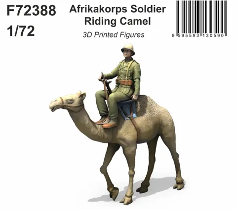 Resinová figurka CMK F72388 voják Afrikakorps na velbloudu v měřítku 1/72, 3D tisk