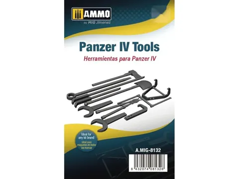 Sada nářadí a úchytů AMMO Mig AMIG8132 Panzer IV Tools v měřítku 1/35