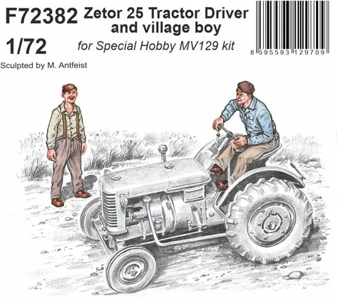Resinové figurky CMK F72382 1/72 – řidič traktoru Zetor 25 a vesnický chlapec