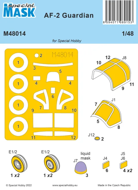 Maskovací sada Special Hobby M48014 pro model AF-2 Guardian v měřítku 1/48