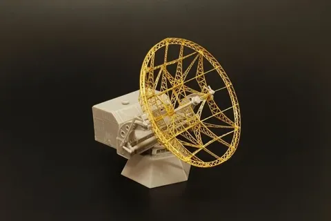 Resinové díly a fotolepty stavebnice Brengun 1/144 FuSE-65 Würzburg-Riese, německý radar
