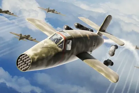 Stavebnice Brengun BRP144001 Bachem Ba-349 A Natter v měřítku 1/144, dva modely v balení