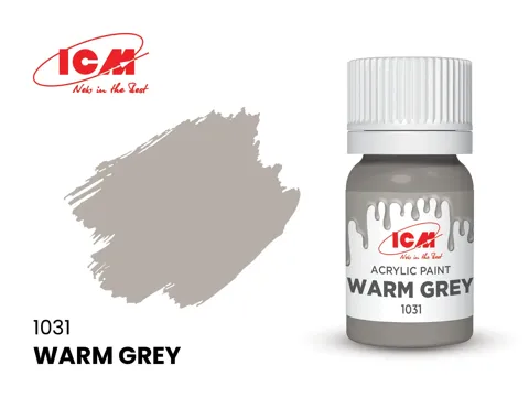 Lahvička akrylové barvy ICM Acrylic teplá šedá (Warm Grey) 12 ml