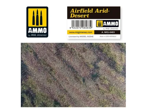 Scenická podložka AMMO Mig A.MIG-8483 Scenic Mats, suchý letištní a pouštní povrch 245 × 245 mm