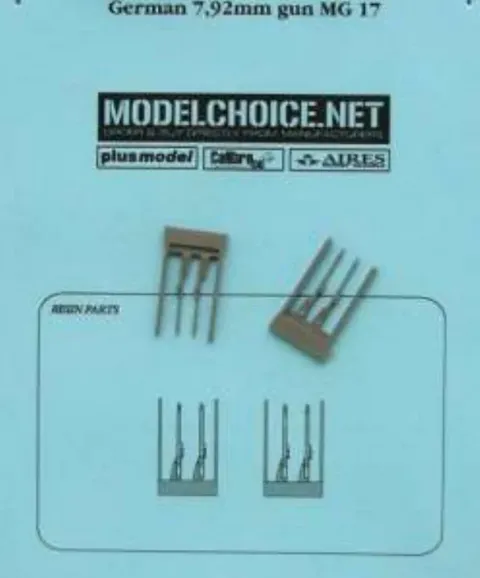 Doplňková sada Aires 4083 německé kulomety MG 17 ráže 7,92 mm v měřítku 1/48