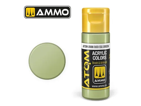 Lahvička akrylové barvy AMMO Mig ATOM COLOR ATOM-20086 Duck Egg Green 20 ml