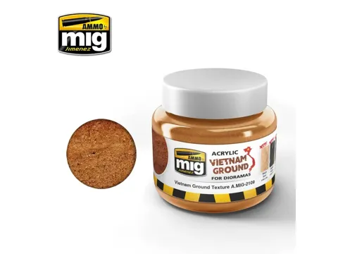 Kelímek akrylové textury AMMO Mig A.MIG-2109 Acrylic Mud vietnamská zemina 250 ml