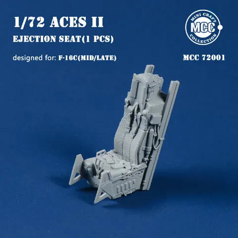 Detailní sedačka ACES II s vlněnou podložkou Minicraft Collection 72001 pro F-16C v měřítku 1/72