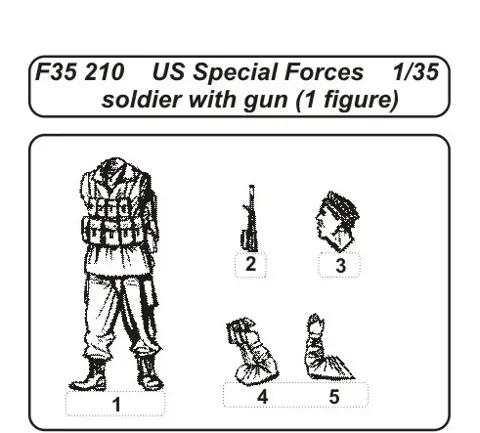 Resinová figurka CMK F35210 voják amerických speciálních sil se zbraní v měřítku 1/35