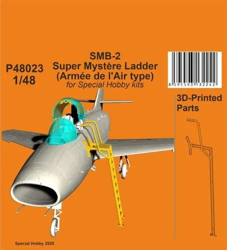 Resinový 3D tištěný nástupní žebřík CMK P48023 pro SMB-2 Super Mystère v měřítku 1/48