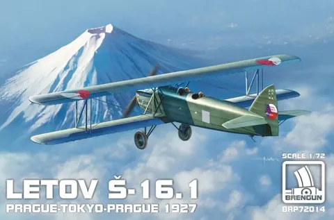 Krabice plastikové stavebnice Brengun BRP72014 Letov Š-16 Praha–Tokio–Praha v měřítku 1/72