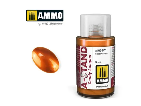 Lahvička lakové barvy AMMO Mig A-STAND A.MIG-2453 candy oranžová Candy Orange 30 ml