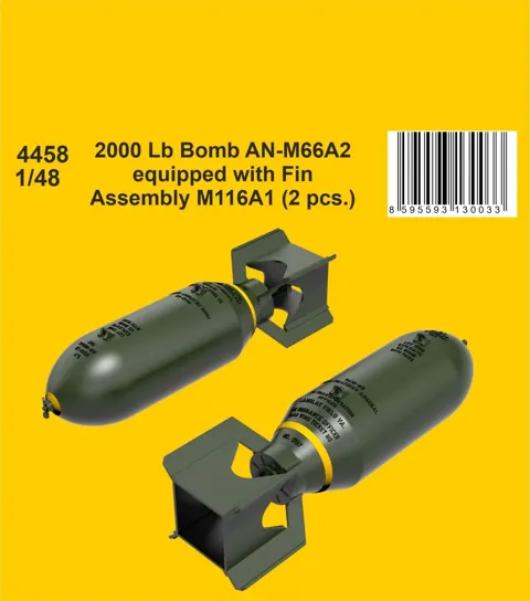 Resinová sada CMK 4458 bomba AN-M66A2 2000 lb se stabilizátory M116A1 v měřítku 1/48