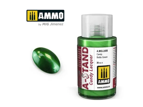 Lahvička lakové barvy AMMO Mig A-STAND A.MIG-2456 Candy Bottle Green 30 ml