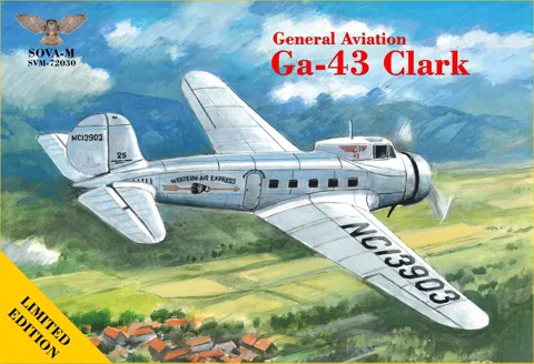 Krabice stavebnice Sova-M SVM-72030 GA-43 „Clark" Western Air Express v měřítku 1/72