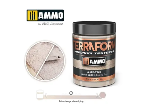 Kelímek akrylové textury AMMO Mig 2173 Terraform plážový písek 100 ml
