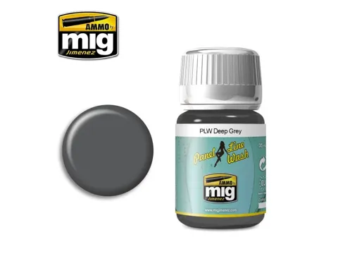 Lahvička enamelového washe AMMO Mig A.MIG-1602 PLW Panel Line Wash Deep Grey 35 ml
