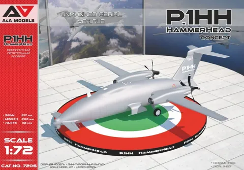 Plastiková stavebnice A&A Models 1/72 P.1HH Hammerhead (Concept) UAV