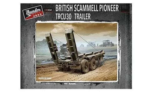Krabice plastikové stavebnice Thunder Model TM35205 britský přívěs TRCU30 30 t v měřítku 1/35