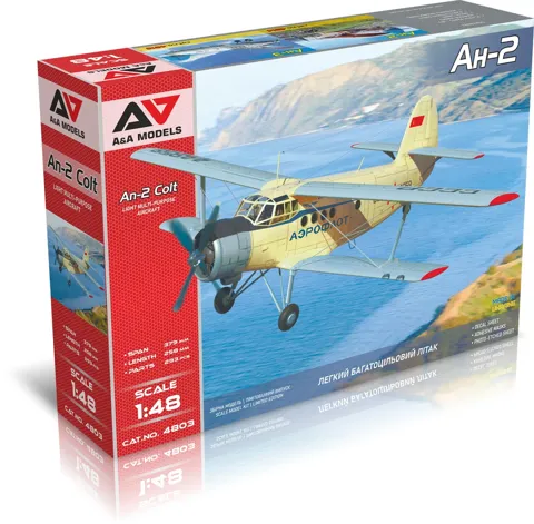 Krabice plastikové stavebnice A&A Models AAM4803 An-2 Colt v měřítku 1/48