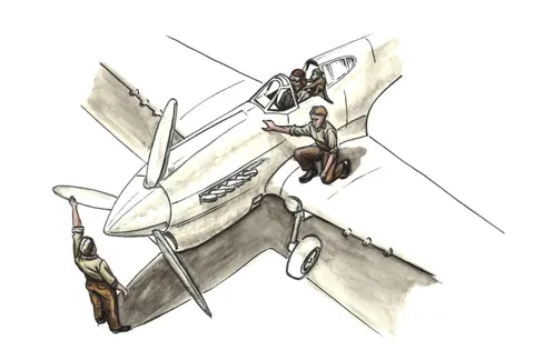 Resinová figurka CMK F72344 1/72 pilot RAF sedící v kokpitu s opicí na rameni