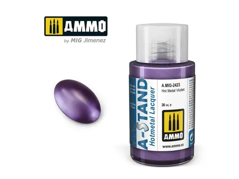 Lahvička lakové barvy AMMO Mig A-STAND A.MIG-2423 Hot Metal Violet 30 ml