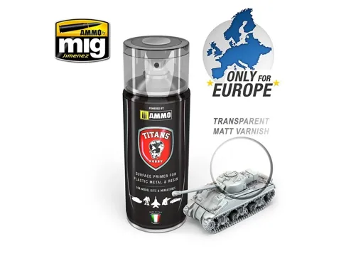 Sprej Titans Hobby TTH110 Transparent Matt Varnish / Base, transparentní matný lak 400 ml