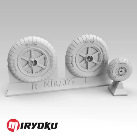 3D tištěná kola Miryoku MIR-072 pro Bf 109 E/F/G-2 v měřítku 1/32 s maskami na disky