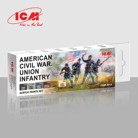 Sada akrylových barev ICM 3013 American Civil War, 6 lahviček po 12 ml
