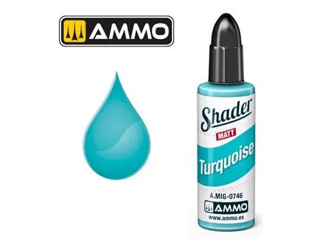 Lahvička AMMO Mig A.MIG-0746 Matt Shader tyrkysová Turquoise 10 ml