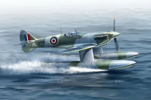 Krabice plastikové stavebnice Brengun BRP72009 Spitfire Vb Floatplane v měřítku 1/72