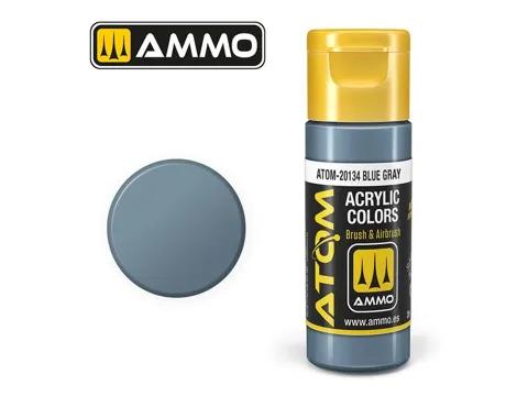 Lahvička akrylové barvy AMMO Mig ATOM COLOR 20134 modrošedá Blue Gray 20 ml
