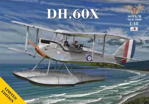 Stavebnice Sova-M 1/48 DH.60X plovákový ve službách RNZAF, plastikový model dvouplošníku