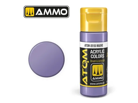 Lahvička akrylové barvy AMMO Mig ATOM COLOR Mauve světle fialová 20 ml