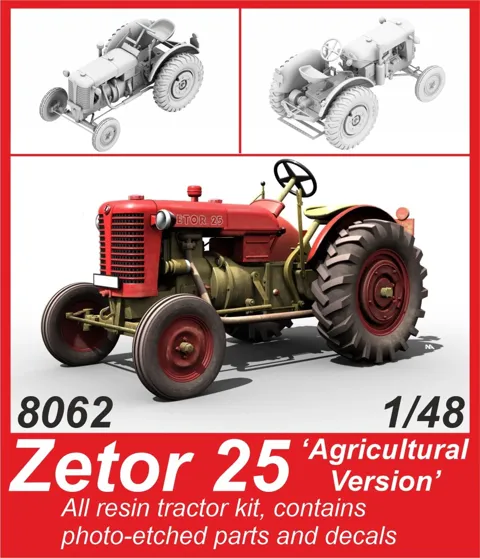 Resinová stavebnice CMK 8062 Zetor 25 zemědělská verze v měřítku 1/48