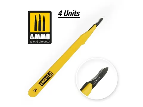 Balení zakřivených modelářských čepelí AMMO Mig A.MIG-8693 Standard Blade Curved, 4 ks