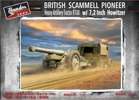 Krabice plastikové stavebnice Thunder Model TM35212 Scammell Pioneer R100 se 7,2" houfnicí v měřítku 1/35