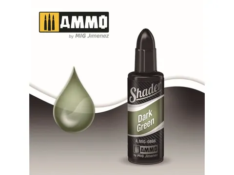 Lahvička AMMO Mig A.MIG-0866 SHADER tmavě zelená Dark Green 10 ml