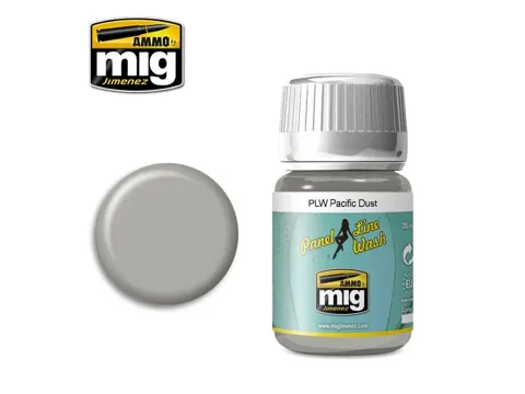Lahvička enamelového washe AMMO Mig A.MIG-1604 PLW Pacific Dust Panel Line Wash 35 ml